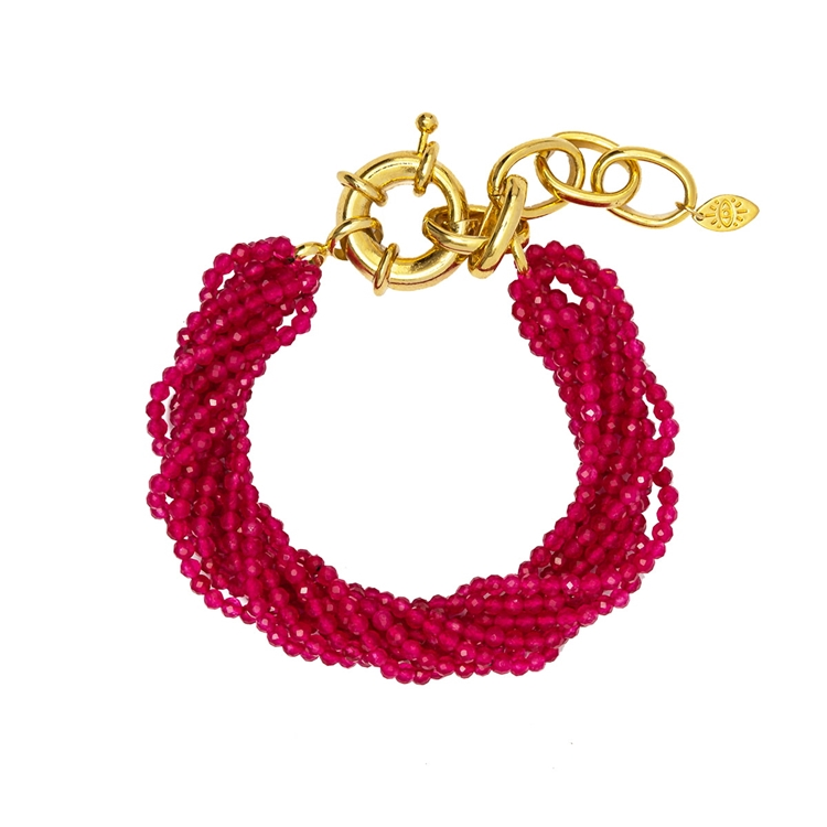 Pulseira Voltas Rosa Corindon