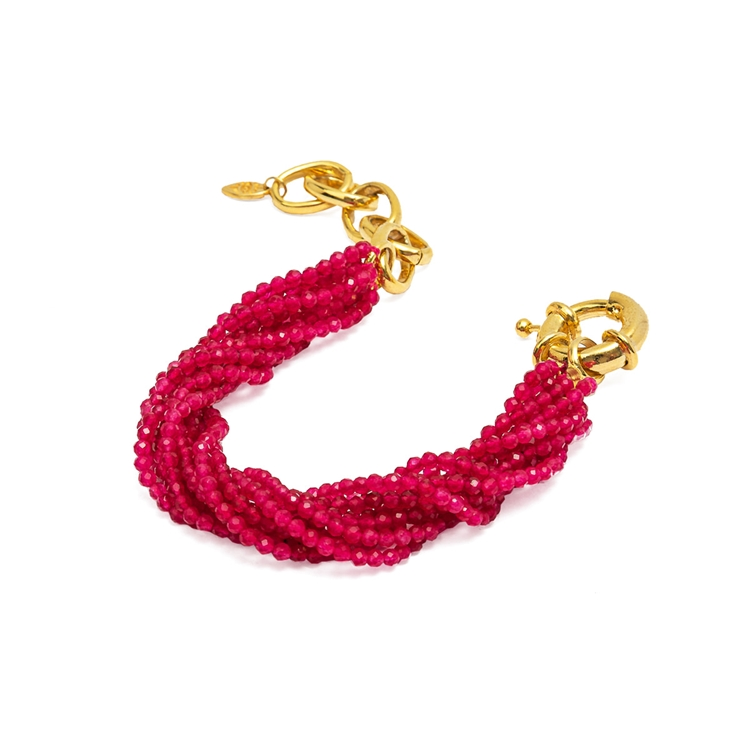 Pulseira Voltas Rosa Corindon