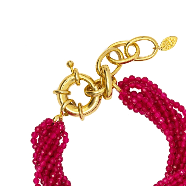 Pulseira Voltas Rosa Corindon