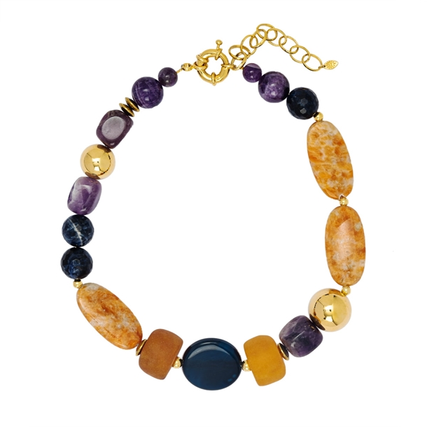 Colar Pedras Naturais Orange