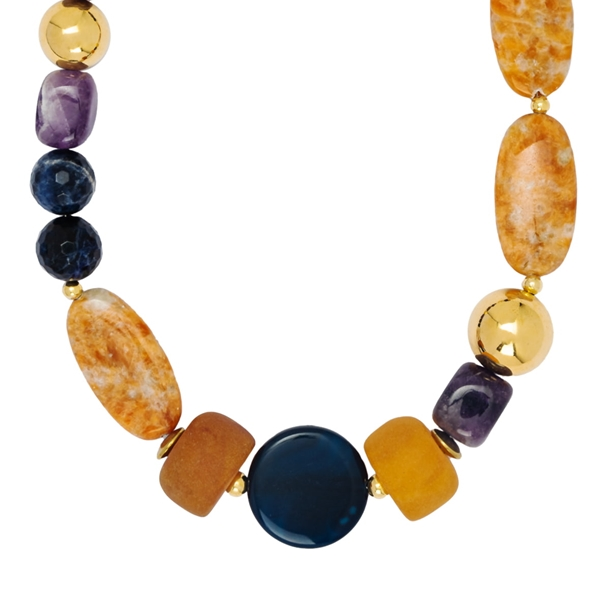 Colar Pedras Naturais Orange