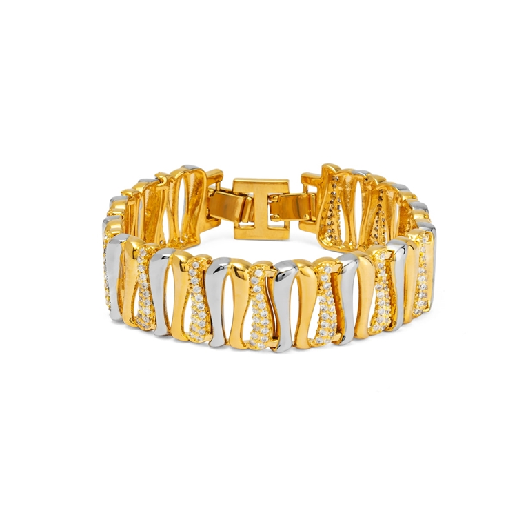 Pulseira Elos Bicolor Triplo Coleção Afeto
