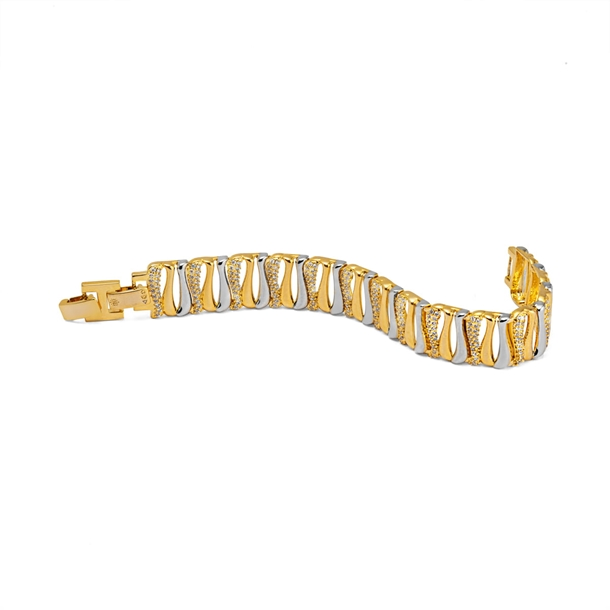 Pulseira Elos Bicolor Triplo Coleção Afeto