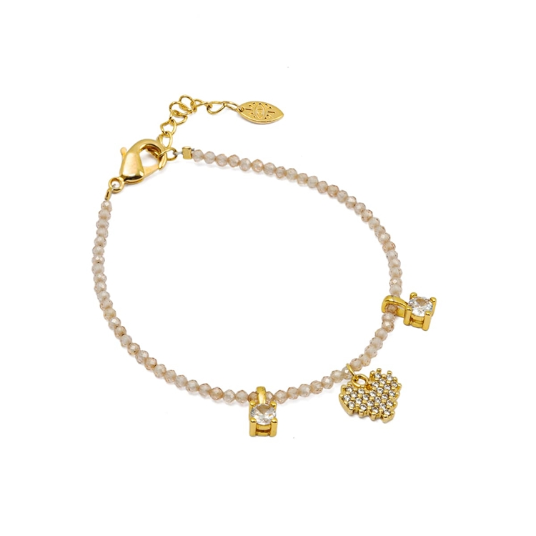 Pulseira Lucky Charms Coração Zircônias