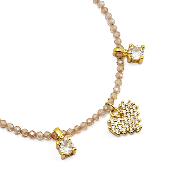 Pulseira Lucky Charms Coração Zircônias