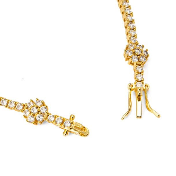 Pulseira Riviera Flores Cravejada de Zircônias Cristal
