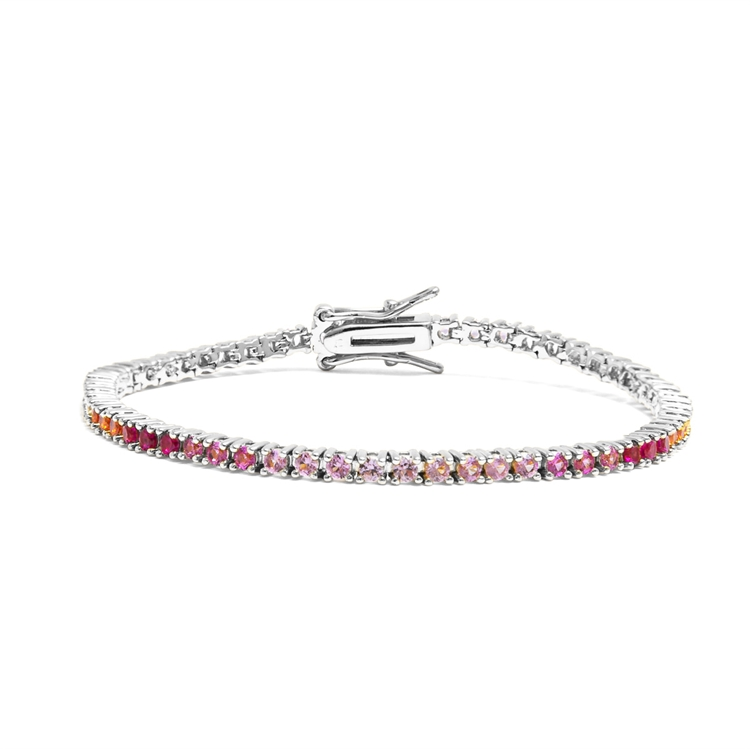 Pulseira Riviera Anna Cravejada de Zircônias Rainbow