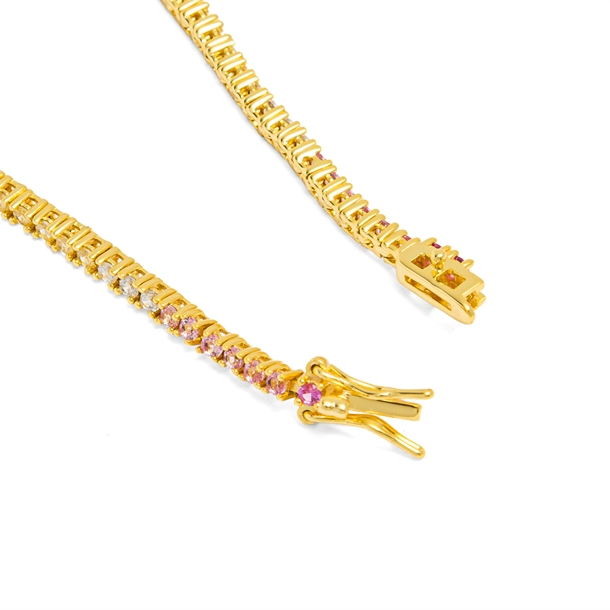 Pulseira Riviera Anna Cravejada de Zircônias Rainbow