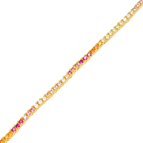 Colar Riviera Anna Cravejada de Zircônias Rainbow 45cm