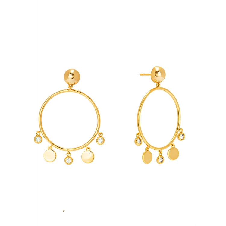 Brinco Argola Bolinhas e Zircônias