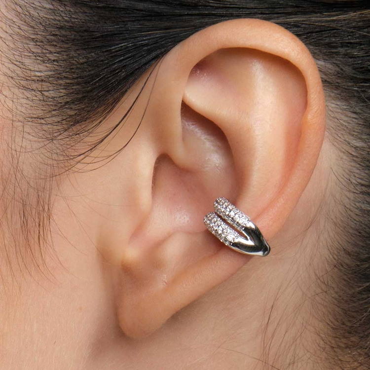 Brinco  Piercing  Duplo Zircônia