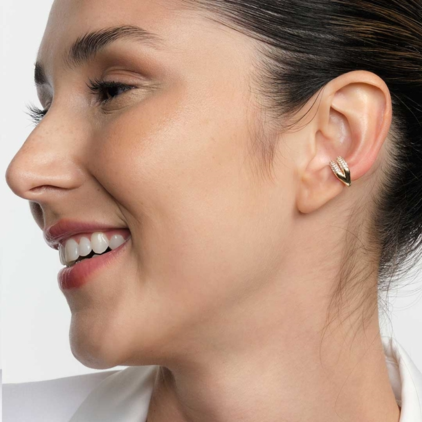 Brinco  Piercing  Duplo Zircônia