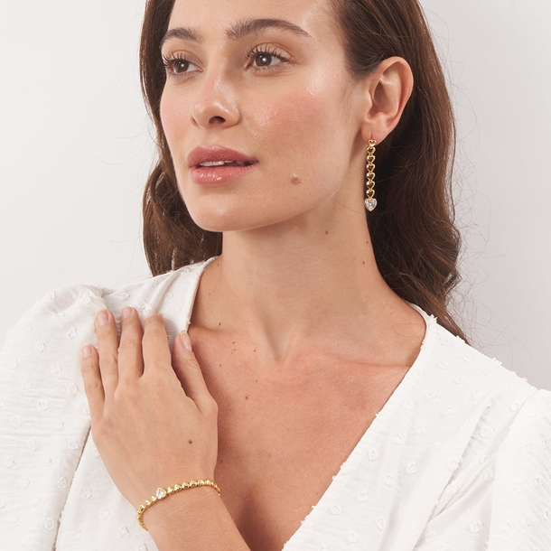 Pulseira Classic Corações e Zircônia