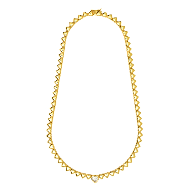 Colar Classic Corações e Zircônia 45cm