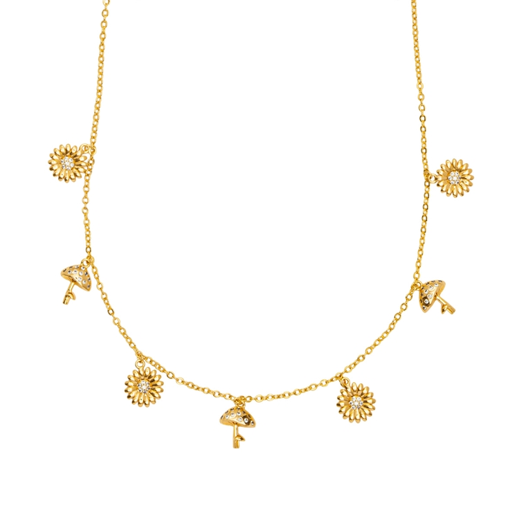 Colar Gipsy Girassol e Cogumelos