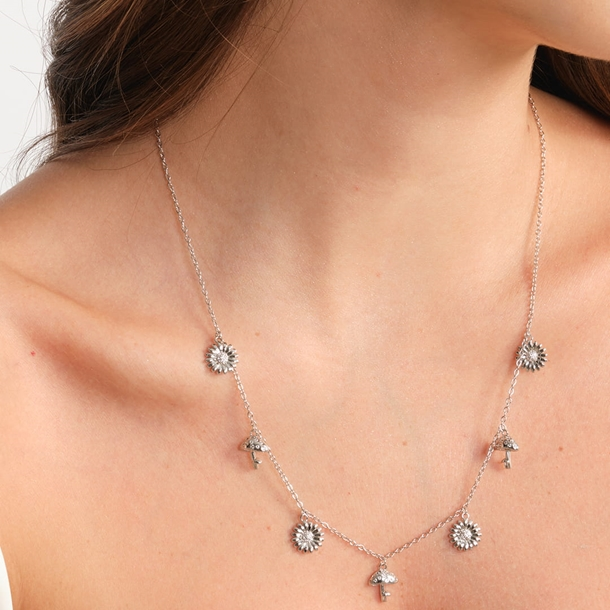 Colar Gipsy Girassol e Cogumelos