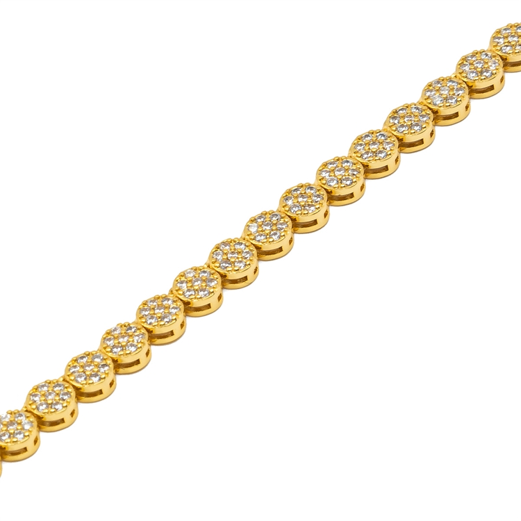 Colar Riviera Bolinha Cravejada de Zircônias Cristal 38cm