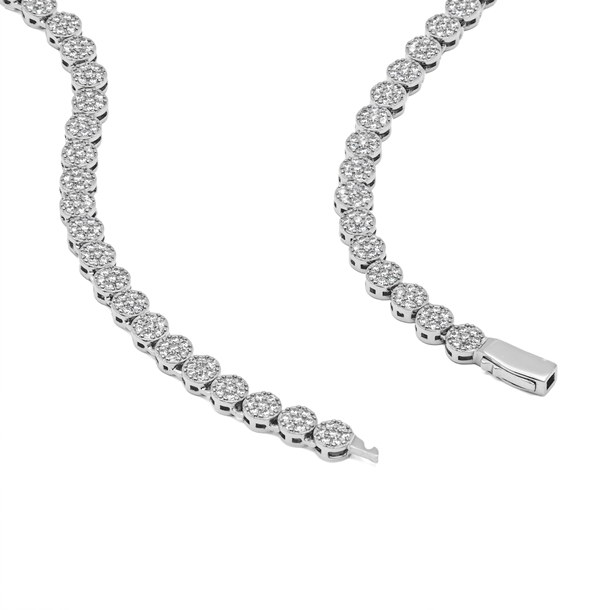 Colar Riviera Bolinha Cravejada de Zircônias Cristal 38cm