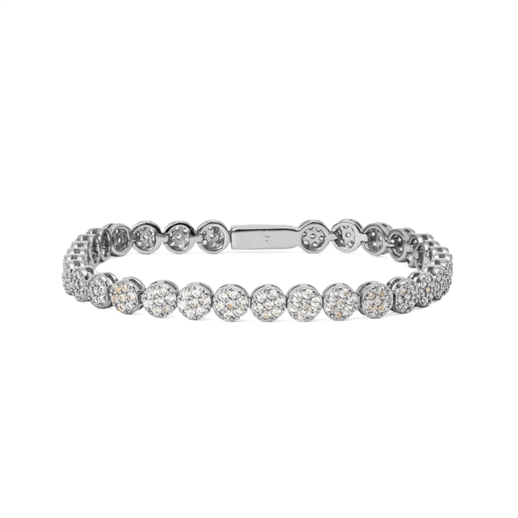 Pulseira Riviera Bolinha Cravejada de Zircônias Cristal 14cm
