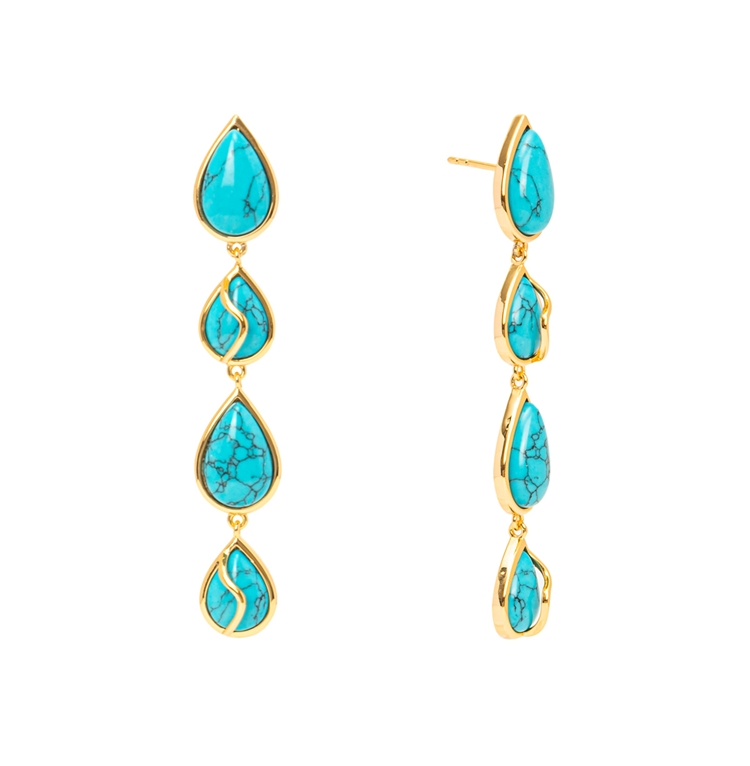 Brinco Turquesa Gotas