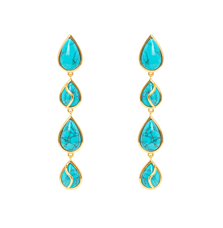 Brinco Turquesa Gotas
