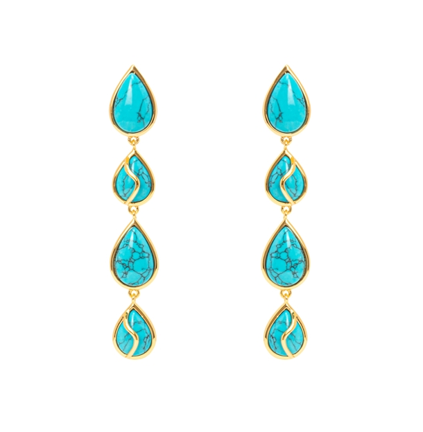 Brinco Turquesa Gotas