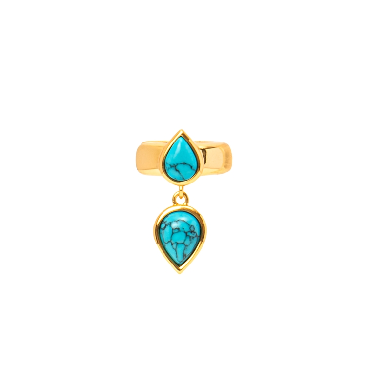 Brinco Piercing Turquesa Gota
