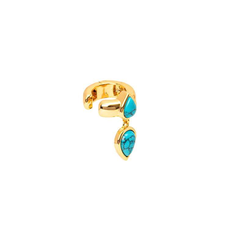Brinco Piercing Turquesa Gota
