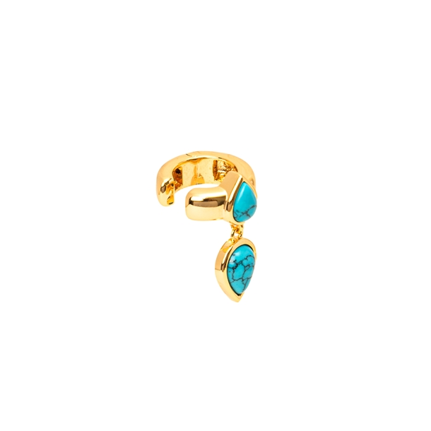 Brinco Piercing Turquesa Gota