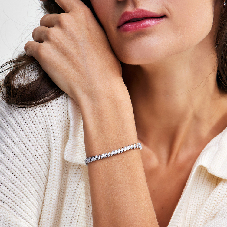 Pulseira Riviera Sofia Cravejada de Zircônia Cristal 15cm