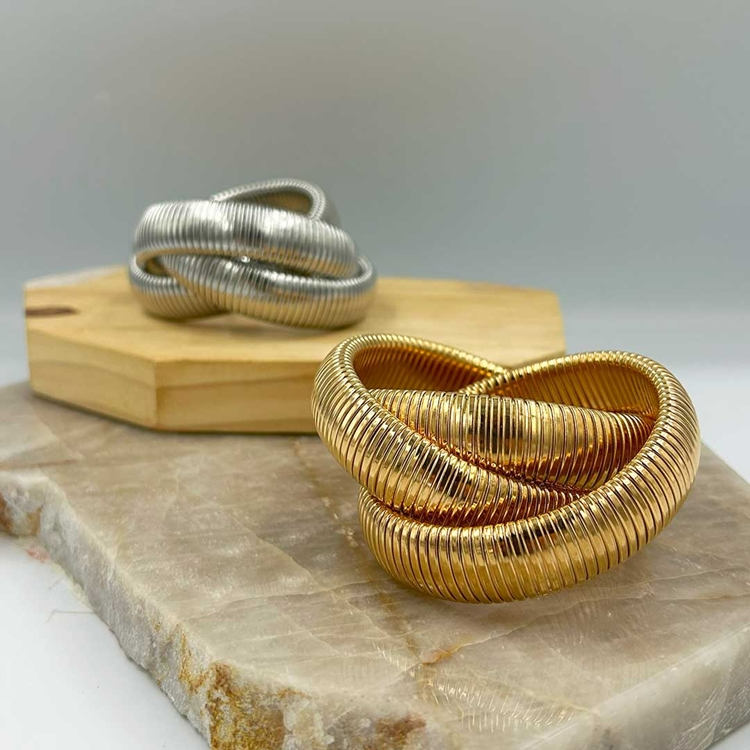 Pulseira Tripla Bold Snake Ródio