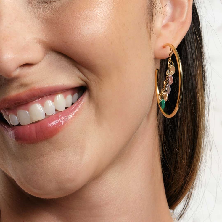 Brinco Argola Gipsy Zircônias Rainbow