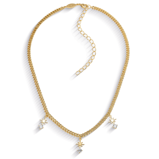Colar com Zircônias Crevejadas Banho Ouro 18k