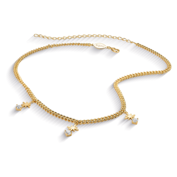 Colar com Zircônias Crevejadas Banho Ouro 18k