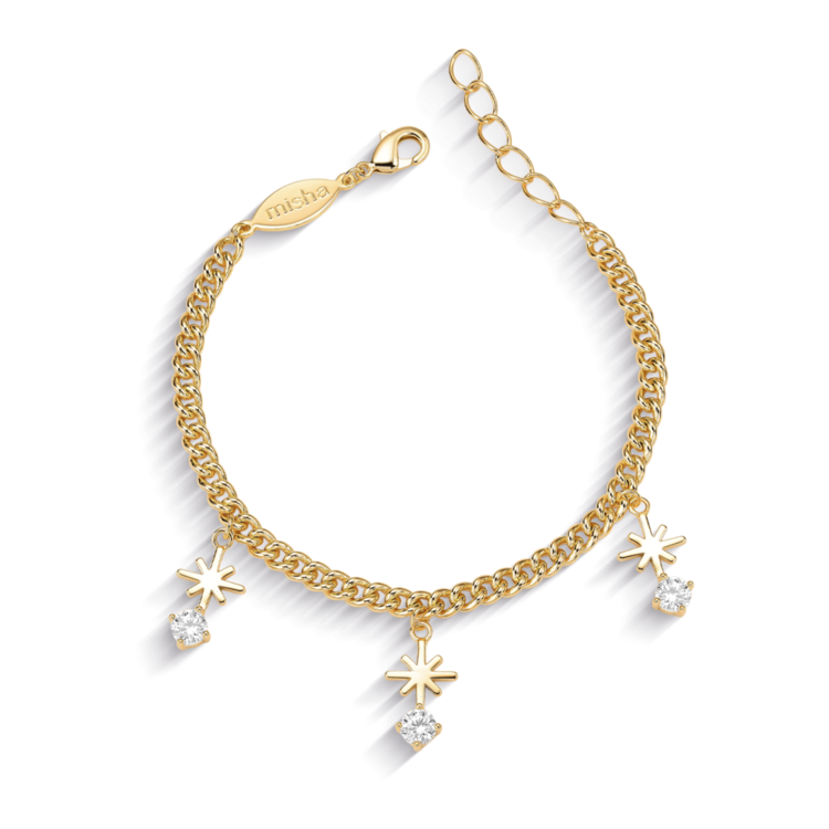 Pulseira com Zircônias Cravejadas Banho Ouro 18k