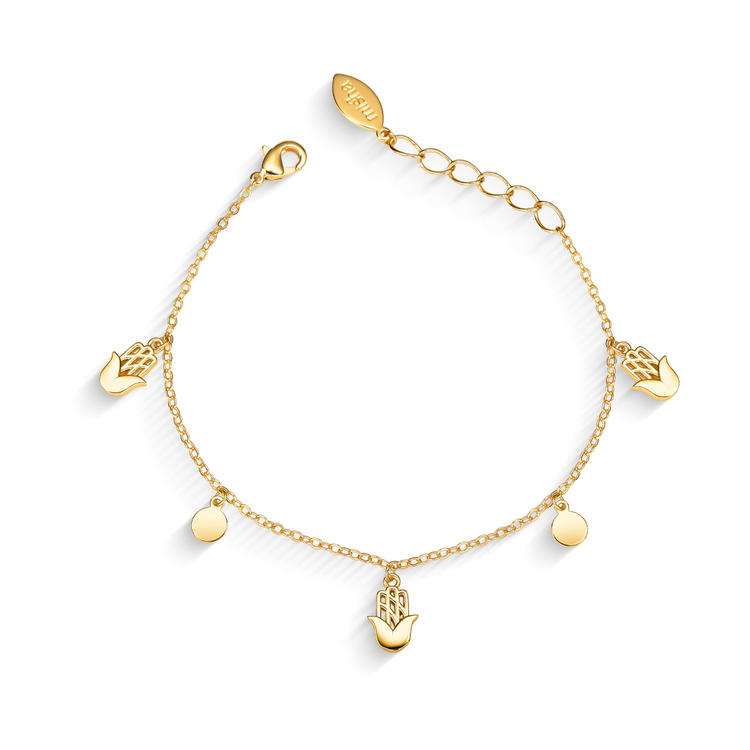 Pulseira Mão de Fatima Banho 18k