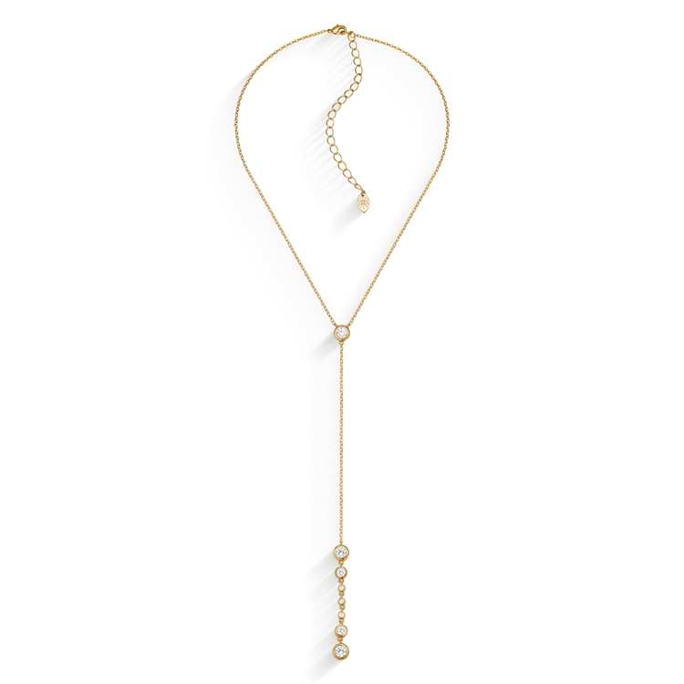 Colar Gravata Classic  Gotinhas Zircônia