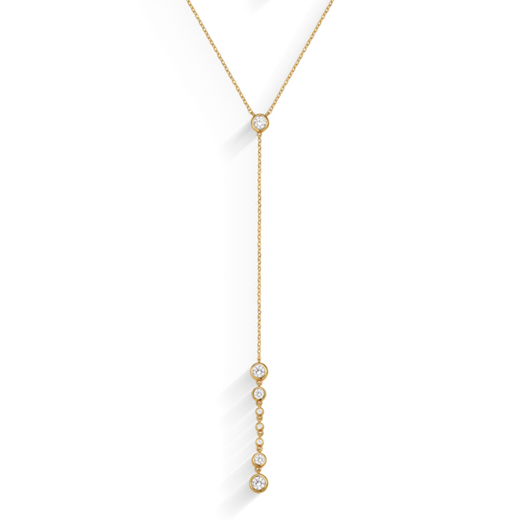 Colar Gravata Classic  Gotinhas Zircônia