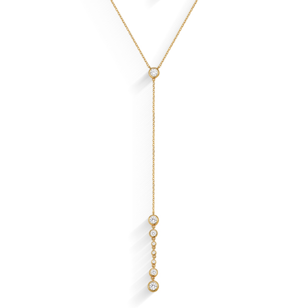 Colar Gravata Classic  Gotinhas Zircônia