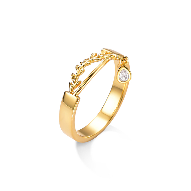 Anel Classic Mini Ramos Banho de Ouro 18k