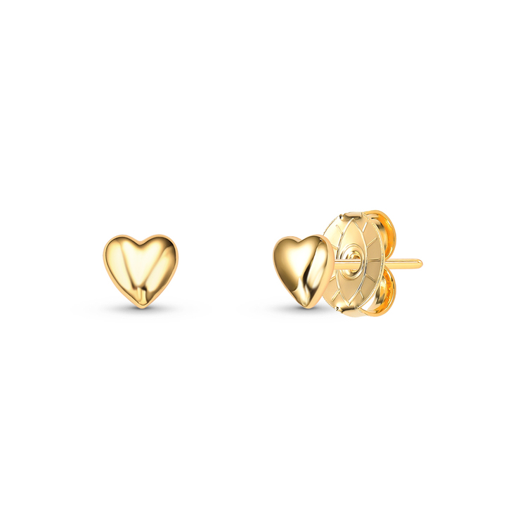 Brinco Mini Coração Filha Prata 925 Banho de Ouro 18K