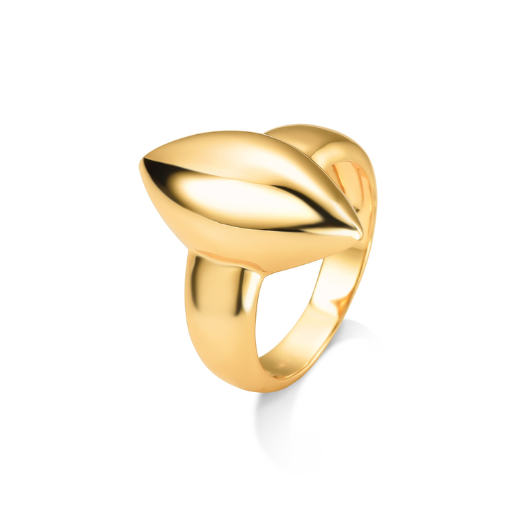 Anel Mini Bold Chunk Banho Ouro 18K