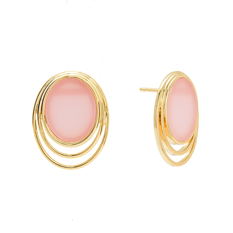 Brinco Vintage Quartzo Rosa