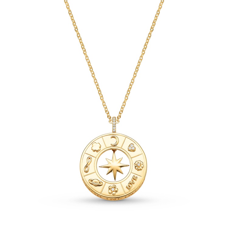 Colar Medalha Estrela Amuleto Banho Ouro 18K