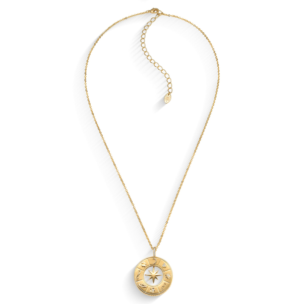 Colar Medalha Estrela Amuleto Banho Ouro 18K