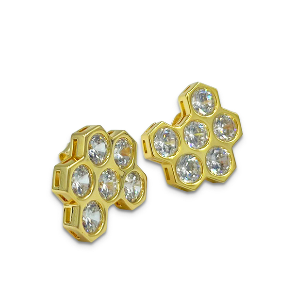 Brinco Colmeia Banho de Ouro 18K