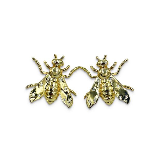 Brinco Abelha Banho de Ouro 18K