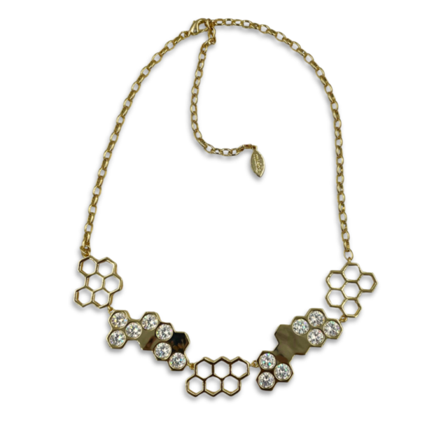 Colar Colmeia Banho de Ouro 18K