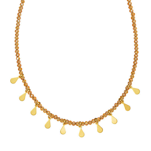 Colar Gipsy Zircônias e Gotinhas Champagne