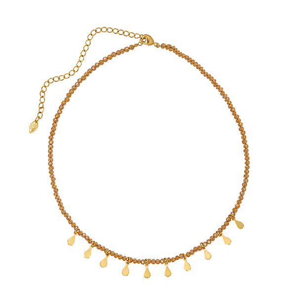 Colar Gipsy Zircônias e Gotinhas Champagne
